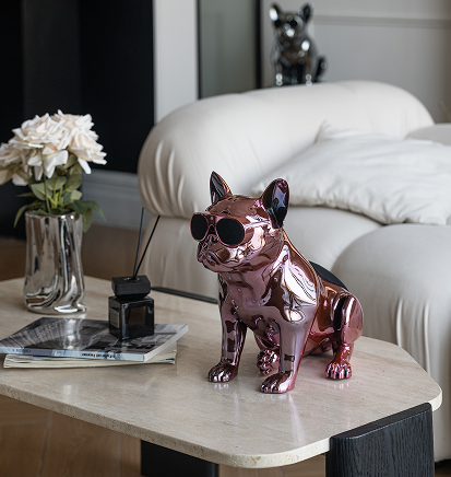 User with Guitar and Bulldog Speaker